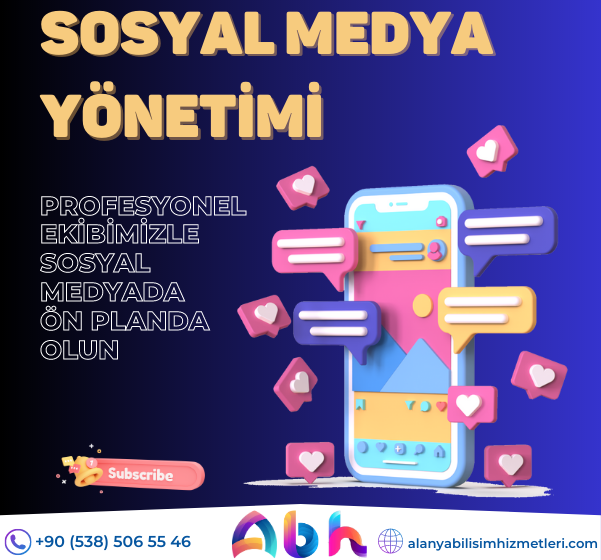 Alanya Bilişim Hizmetleri sosyal medya yönetimi - İşletmenizin sosyal medya hesaplarını etkili bir şekilde yönetmek ve marka bilinirliğini artırmak için Alanya Bilişim Hizmetleri'nin sosyal medya yönetimi hizmeti.