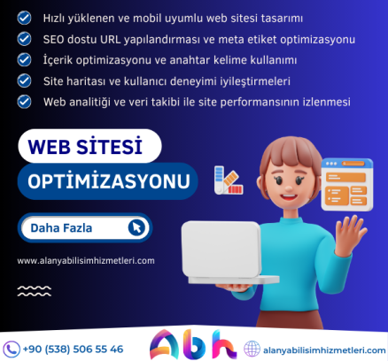 Alanya Bilişim Hizmetleri web sitesi optimizasyonu - Web sitenizin performansını ve görünürlüğünü artırmak için Alanya Bilişim Hizmetleri'nin web sitesi optimizasyonu çözümleri.